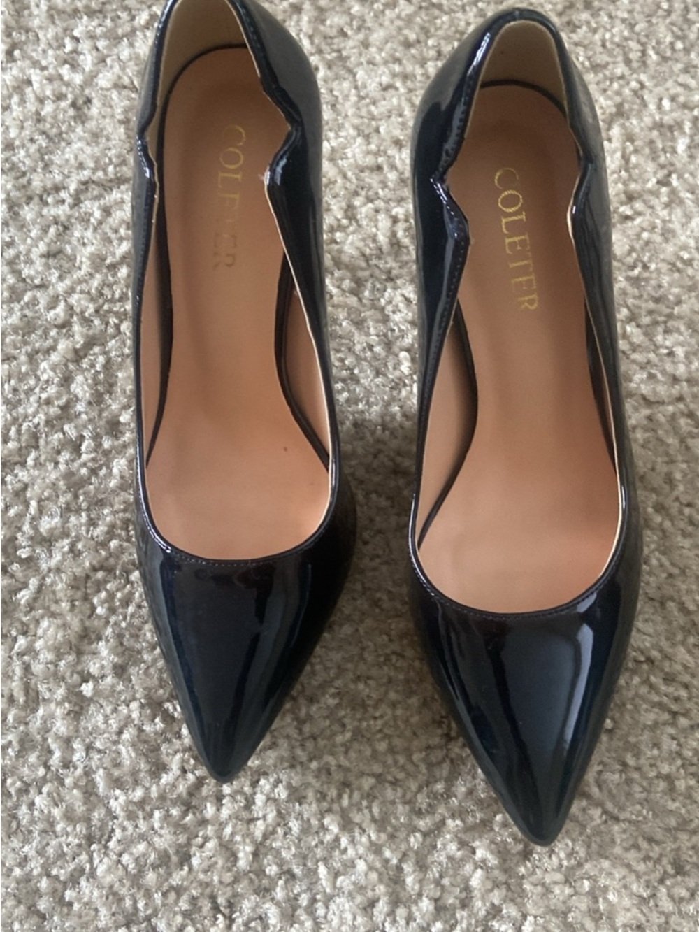 Black Patent Pointed Toe Pumps
